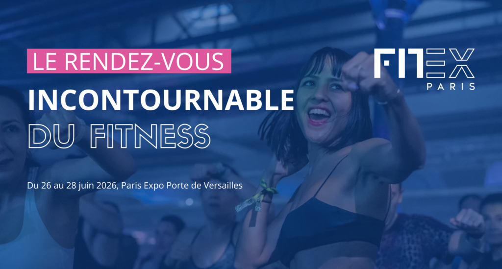 Lezione di fitness di gruppo al FLEX Paris 2026, nell'ambito di eventi e fiere fitness&beauty.